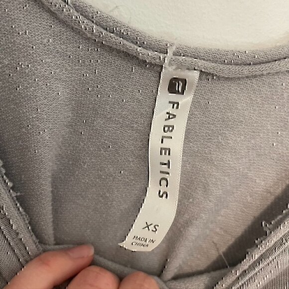 FABLETICS Tennyson Pullover Light Gray Scoop Neck Low Back French Terry Tank Top - Picture 6 of 10